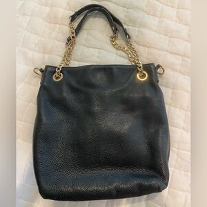 michael kors black leather handbag